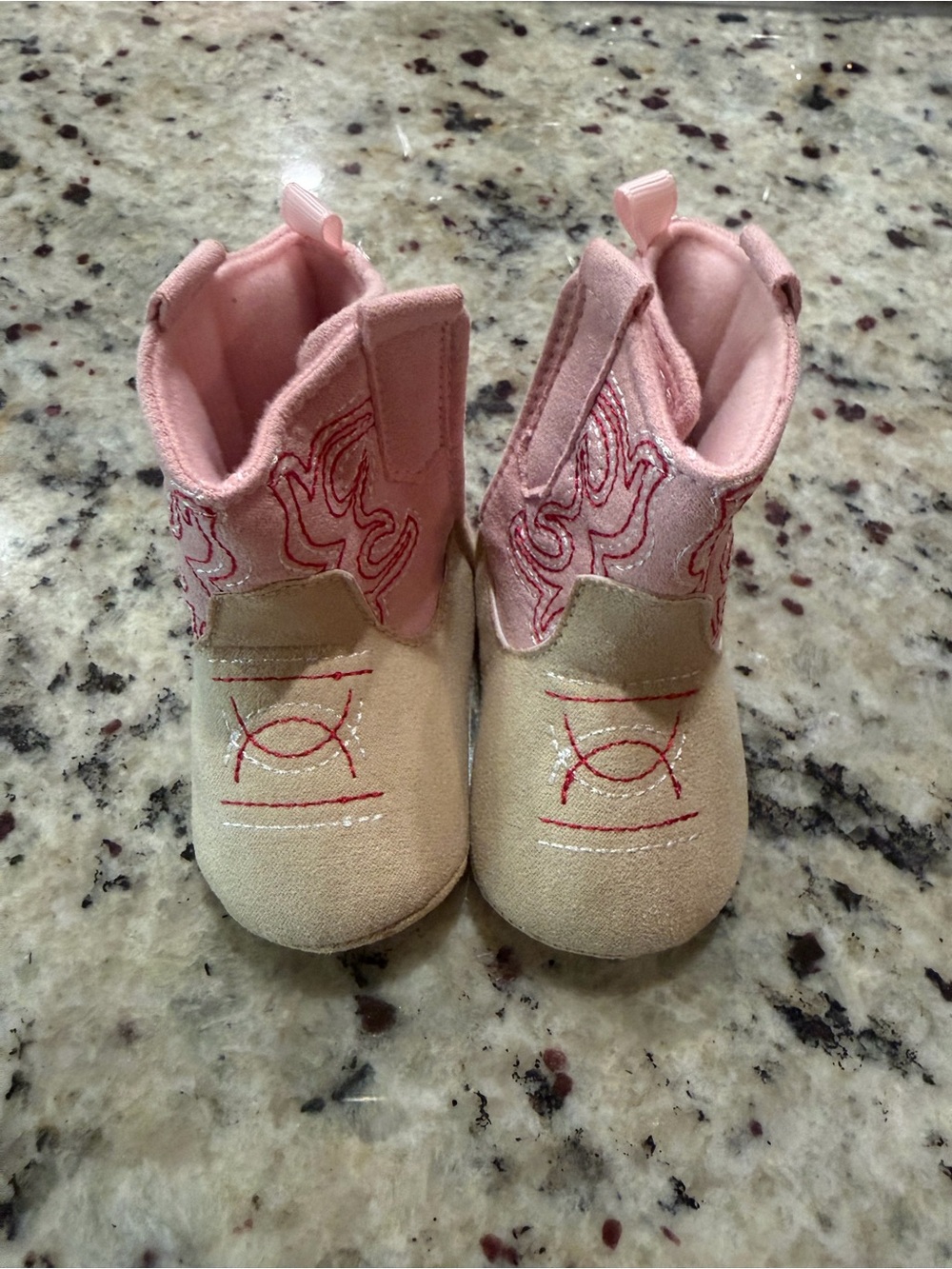 Baby Pink & Cream Cowboy Booties for Little Explorers